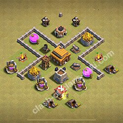 TH3 War Base Plan, Anti 3 Stars, Hybrid, Town Hall 3 CWL Design 2026, #32