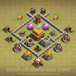 Base plan (layout), Town Hall Level 3 for clan wars (#36)