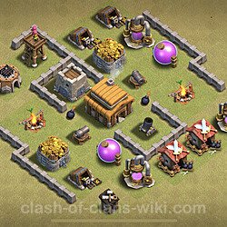 Base plan (layout), Town Hall Level 3 for clan wars (#4)