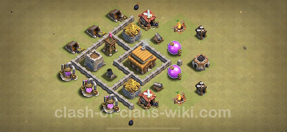 Die Anti 2 Sterne Clan War Base RH3, Hybrid - COC Rathaus Level 3 Kriegsbase (CK / CW), #10