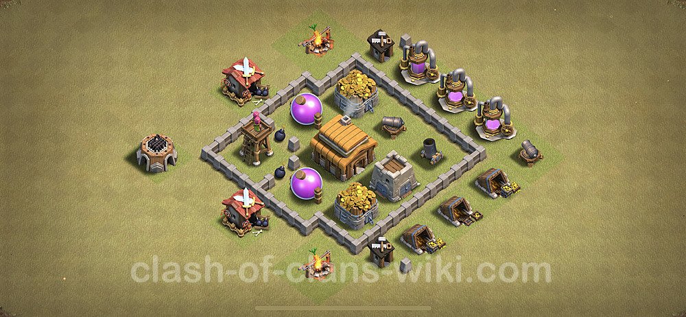 Die Clan War Base RH3, Anti Alles, Anti 3 Sterne - COC Rathaus Level 3 Kriegsbase (CK / CW), #11