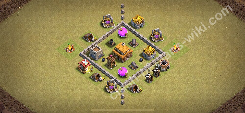 TH3 Anti 2 Stars War Base Plan, Anti Everything, Town Hall 3 CWL Design 2026, #27