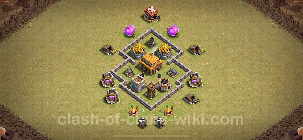 TH3 War Base Plan, Anti 2 Stars, Anti Everything, Town Hall 3 CWL Design 2024, #29