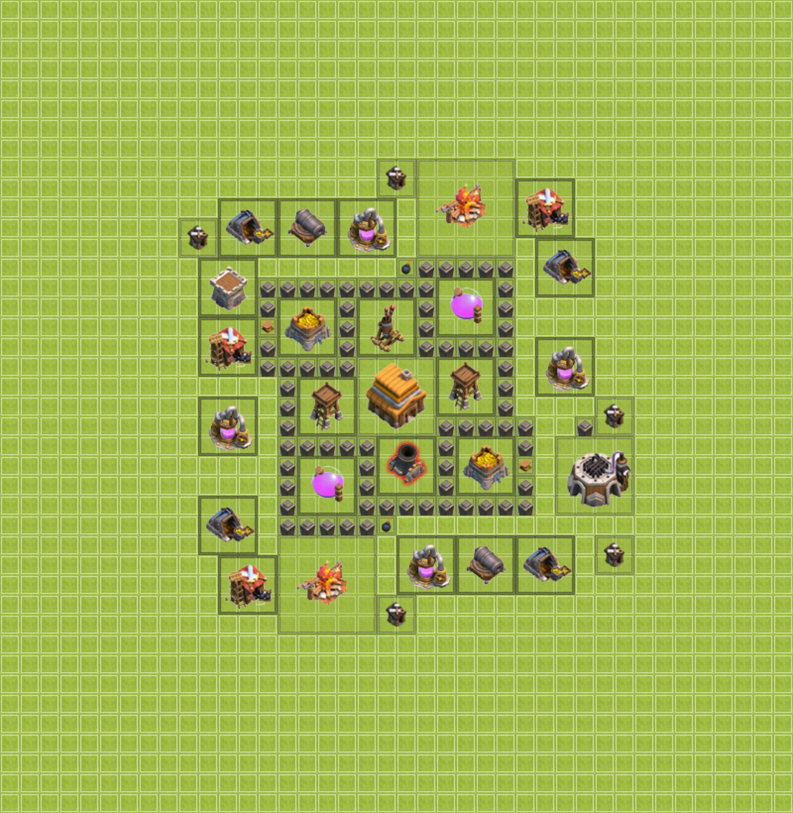 Defense (Trophy) Base TH4 - plan / layout / design - Clash of Clans, #15.