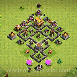 Base plan (layout), Town Hall Level 4 for trophies (defense) (#1188)