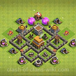 Base plan (layout), Town Hall Level 4 for trophies (defense) (#1379)