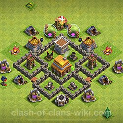 Base plan (layout), Town Hall Level 4 for trophies (defense) (#1379)