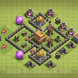 Base plan (layout), Town Hall Level 4 for trophies (defense) (#183)