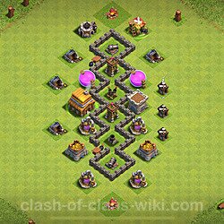 Base plan (layout), Town Hall Level 4 for trophies (defense) (#188)