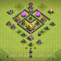 Base plan (layout), Town Hall Level 4 for trophies (defense) (#189)