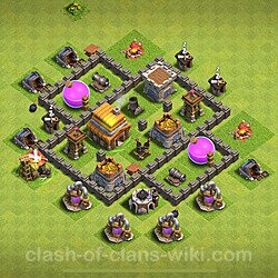 Base plan (layout), Town Hall Level 4 for trophies (defense) (#190)