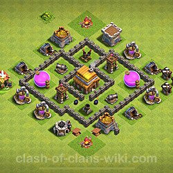 Base plan (layout), Town Hall Level 4 for trophies (defense) (#192)