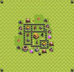Base plan (layout), Town Hall Level 4 for trophies (defense) (#23)