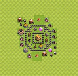 Base plan (layout), Town Hall Level 4 for trophies (defense) (#32)