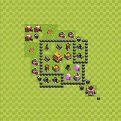 Base plan (layout), Town Hall Level 4 for trophies (defense) (#33)