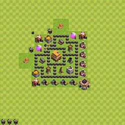 Base plan (layout), Town Hall Level 4 for trophies (defense) (#34)