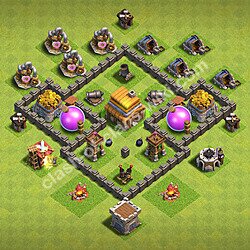 Base plan (layout), Town Hall Level 4 for trophies (defense) (#3423)