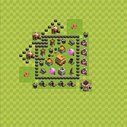 Base plan (layout), Town Hall Level 4 for trophies (defense) (#39)