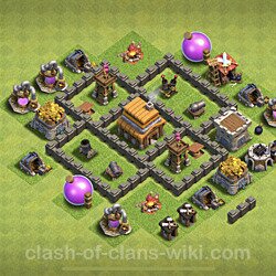 Base plan (layout), Town Hall Level 4 for trophies (defense) (#57)