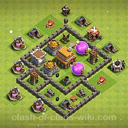 Base plan (layout), Town Hall Level 4 for trophies (defense) (#863)
