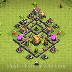 Base plan (layout), Town Hall Level 4 for trophies (defense) (#887)