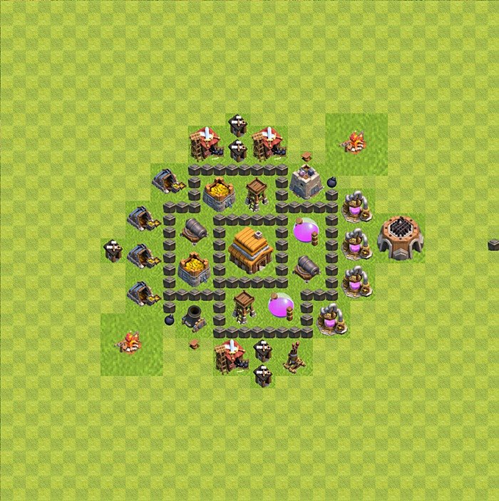 Best Bases Layouts Plans For Clash Of Clans Th 4 Town.