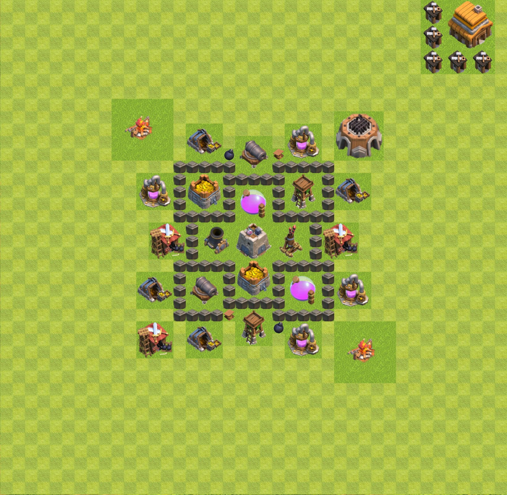 Farming Base TH4 - plan / layout / design - Clash of Clans, #32.