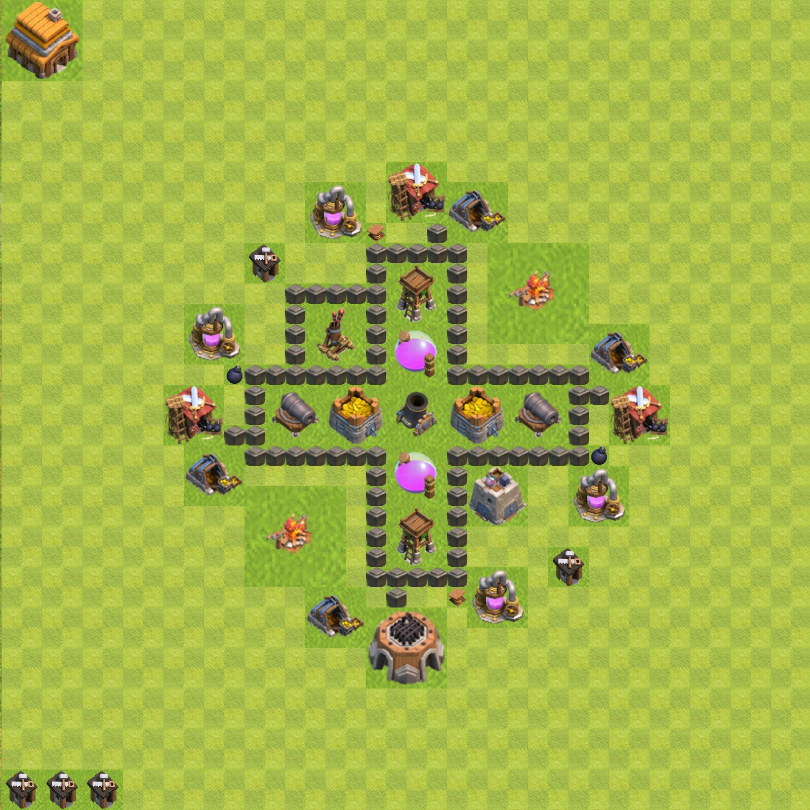 Farming Base TH4 - plan / layout / design - Clash of Clans, #43.