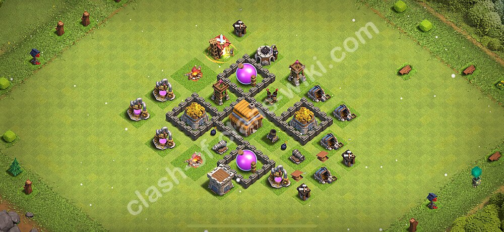 Maxato Municipio livello 4 Base + Link, Ibrido - Miglior Disposizione villaggio per Farming COC 2026 TH4, #1625