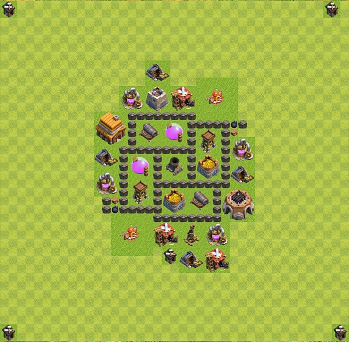 Base plan TH4 (design / layout) for Farming, #26