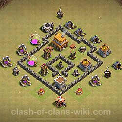 Base plan (layout), Town Hall Level 4 for clan wars (#1607)