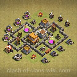 Base plan (layout), Town Hall Level 4 for clan wars (#1654)