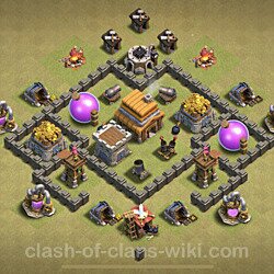 最高のトロフィーベースレイアウトclash Of Clans タウンホールレベル4