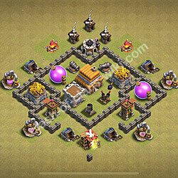 Die Anti 2 Sterne Clan War Base RH4 + Link, Hybrid 2026 - COC Rathaus Level 4 Kriegsbase (CK / CW), #21