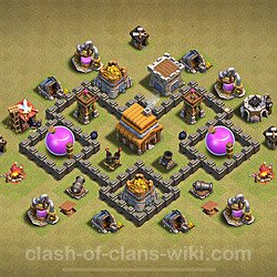 Base plan (layout), Town Hall Level 4 for clan wars (#26)