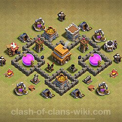 Base plan (layout), Town Hall Level 4 for clan wars (#26)