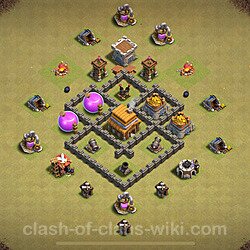 Base plan (layout), Town Hall Level 4 for clan wars (#27)