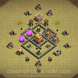 Base plan (layout), Town Hall Level 4 for clan wars (#27)