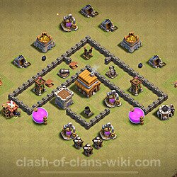 Base plan (layout), Town Hall Level 4 for clan wars (#28)