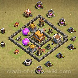 Base plan (layout), Town Hall Level 4 for clan wars (#29)