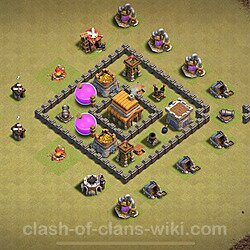 Base plan (layout), Town Hall Level 4 for clan wars (#29)