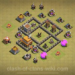 Base plan (layout), Town Hall Level 4 for clan wars (#31)