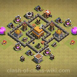 Base plan (layout), Town Hall Level 4 for clan wars (#35)