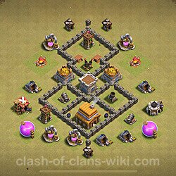 Base plan (layout), Town Hall Level 4 for clan wars (#37)