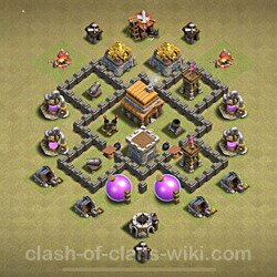 Base plan (layout), Town Hall Level 4 for clan wars (#4)