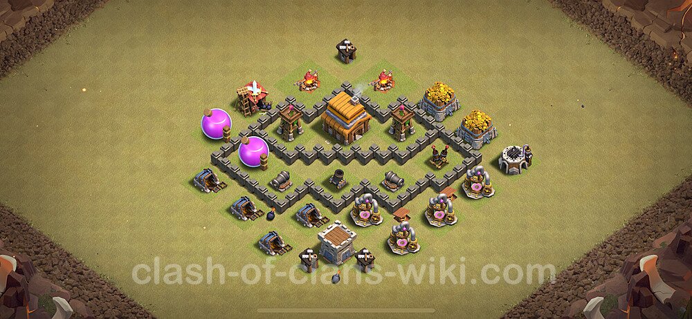 Die Clan War Base RH4 + Link, Anti Alles 2024 - COC Rathaus Level 4 Kriegsbase (CK / CW), #1626