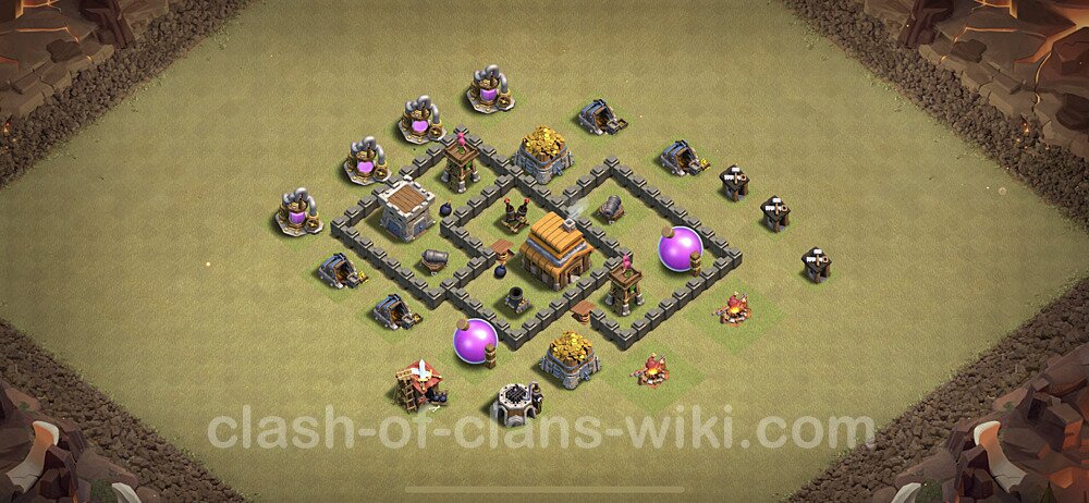 TH4 Max Levels War Base Plan with Link, Anti Everything, Copy Town Hall 4 CWL Design, #18