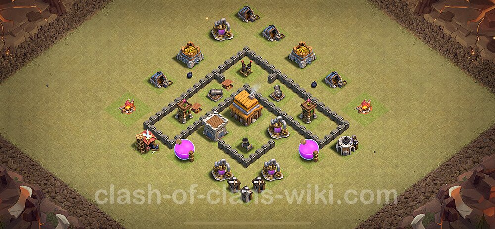 TH4 Anti 3 Stars War Base Plan with Link, Anti Everything, Copy Town Hall 4 CWL Design 2025, #28