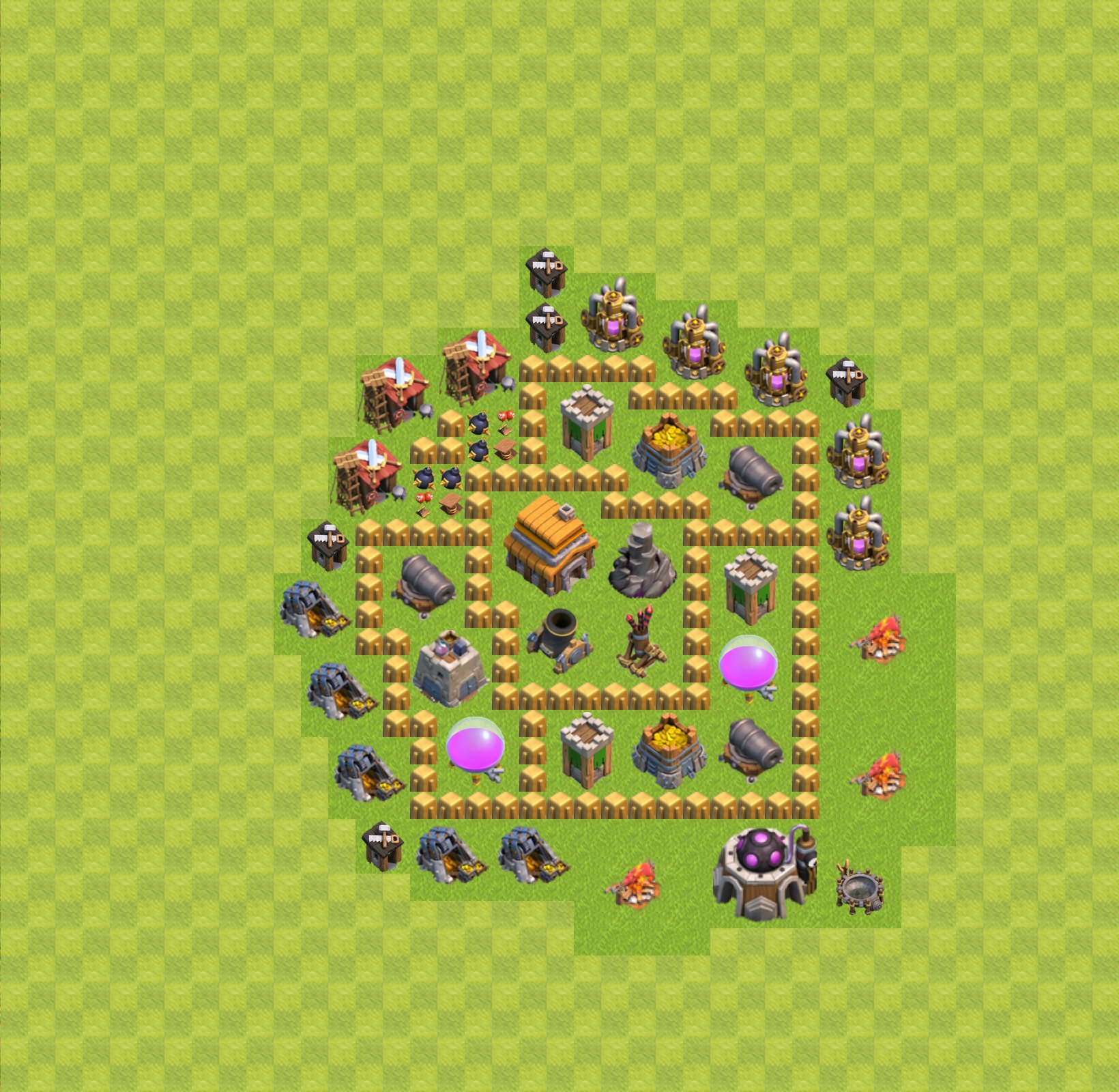clash of clans base design town hall 5