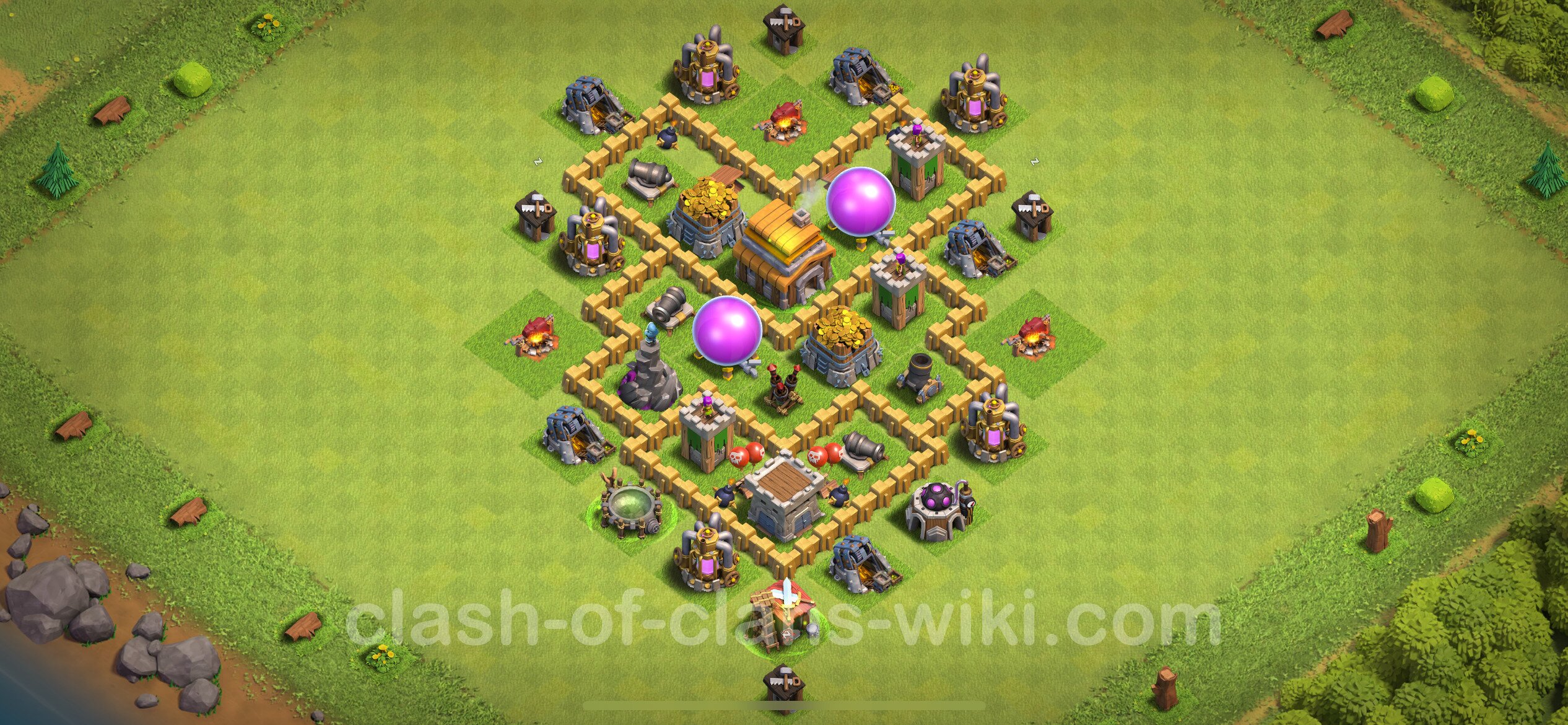 Best Anti 3 Stars Base TH5 with Link, Hybrid 2023 - Town Hall Level 5 ...